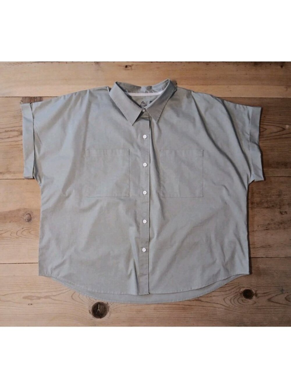 Ridgecut Toughwear Women Plus 2X Shirt Short Sleeve Sage Green Button Workwear